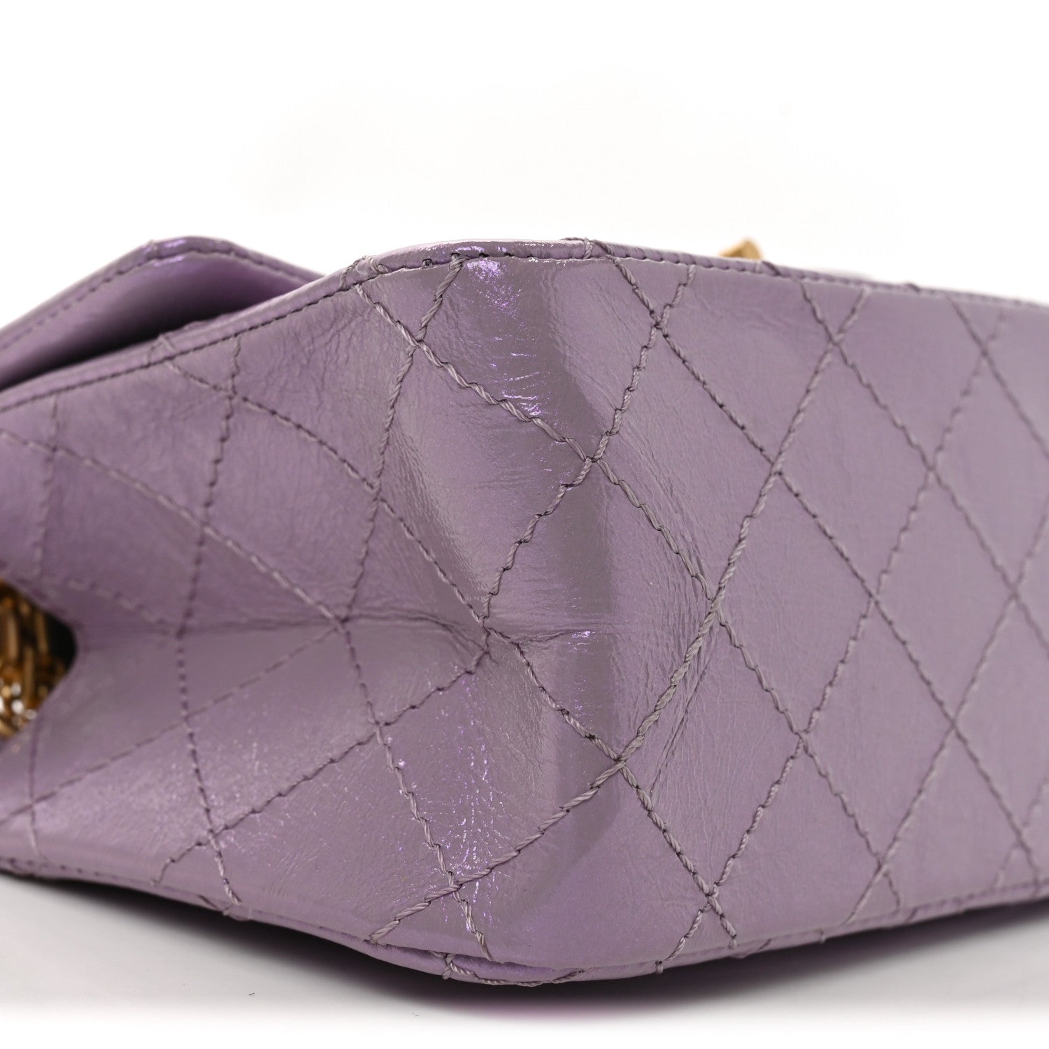 Chanel Glittered Aged Calfskin Quilted Mini 2.55 Reissue Flap Lilac 9 of 10