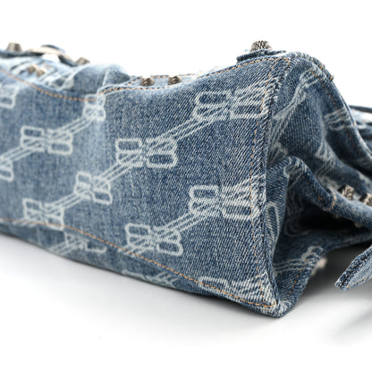 Balenciaga Denim BB Monogram Neo Cagole Handbag XS Blue 9 of 11