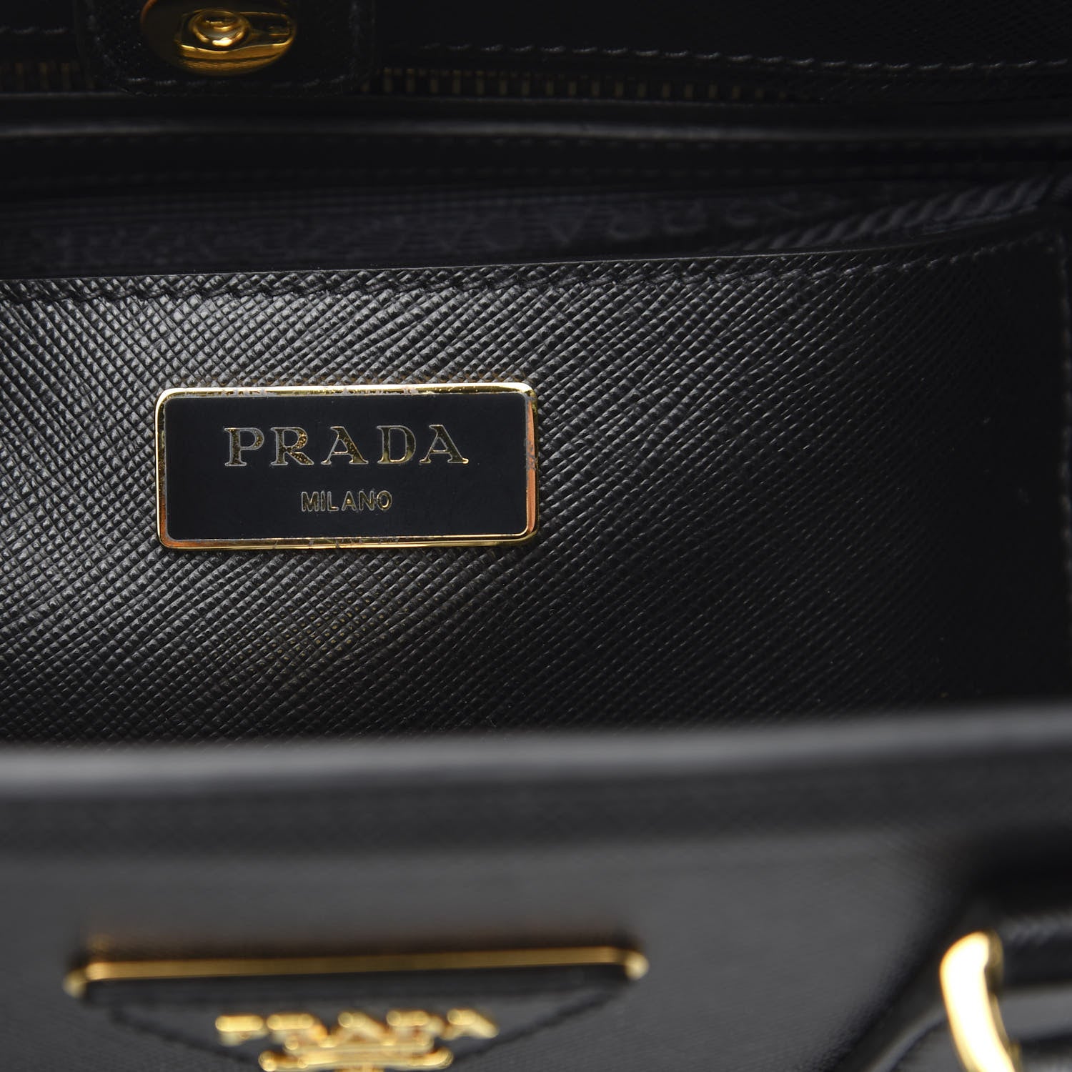 Prada Saffiano Lux Small Parabole Tote Black 6 of 9