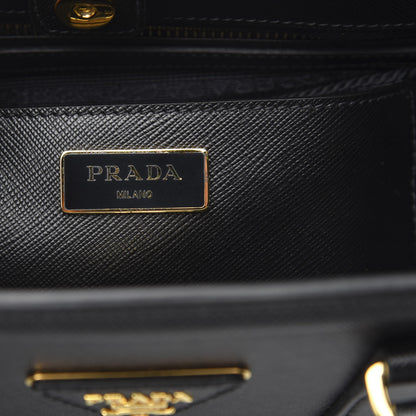 Prada Saffiano Lux Small Parabole Tote Black 6 of 9