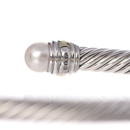 David Yurman Sterling Silver 14K Yellow Gold Pearl 5mm Cable Classics Bracelet 5 of 5
