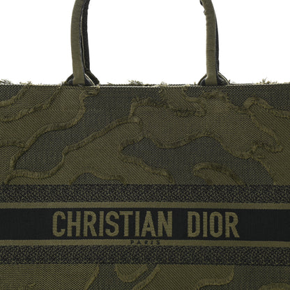 Christian Dior Canvas Embroidered Camouflage Book Tote Green 8 of 12