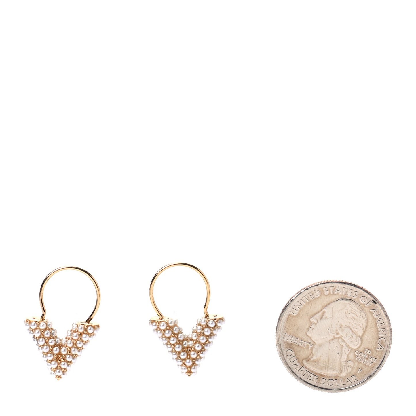 Brass Essential V Hoop Earrings Gold