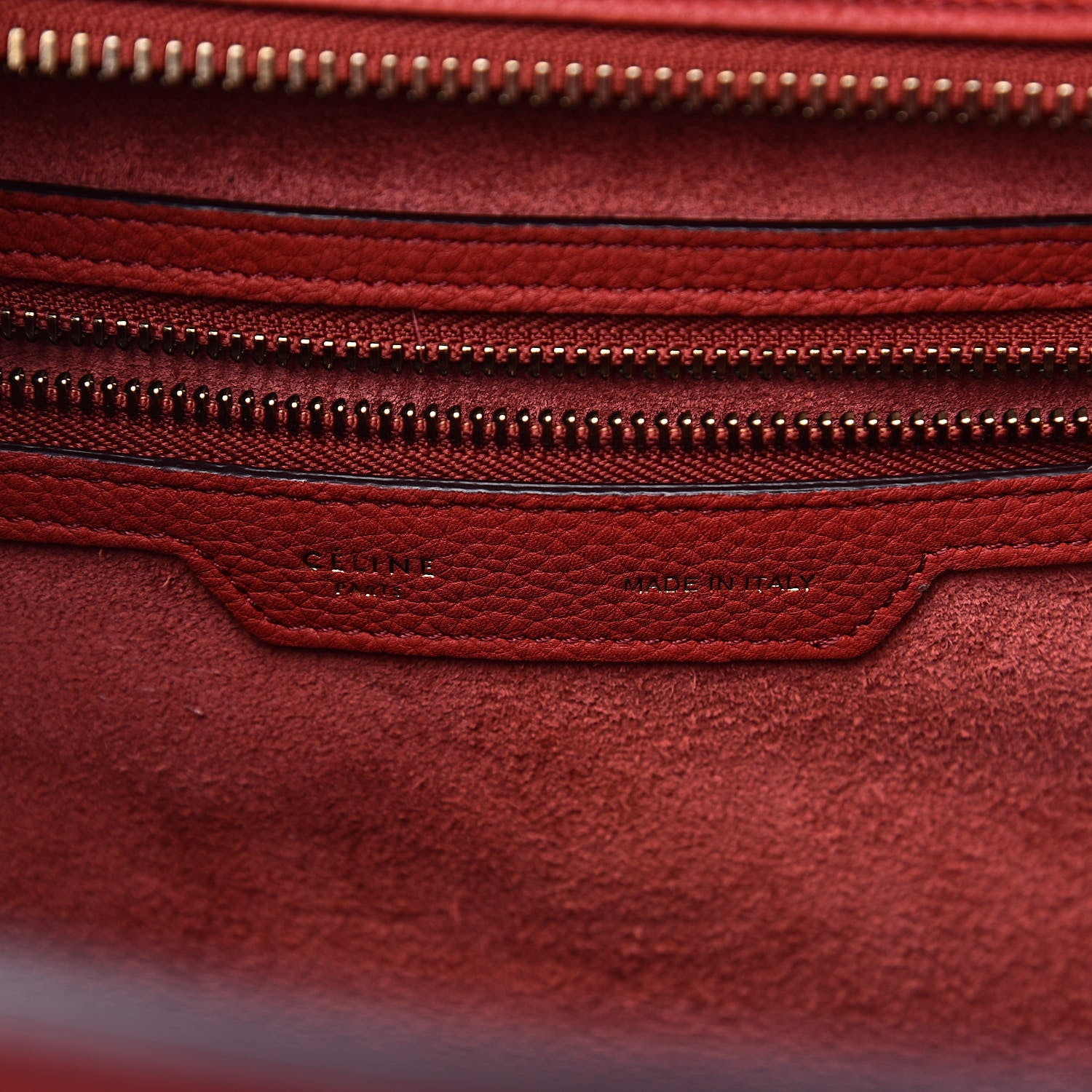 Celine Drummed Calfskin Mini Luggage Coquelicot 6 of 16