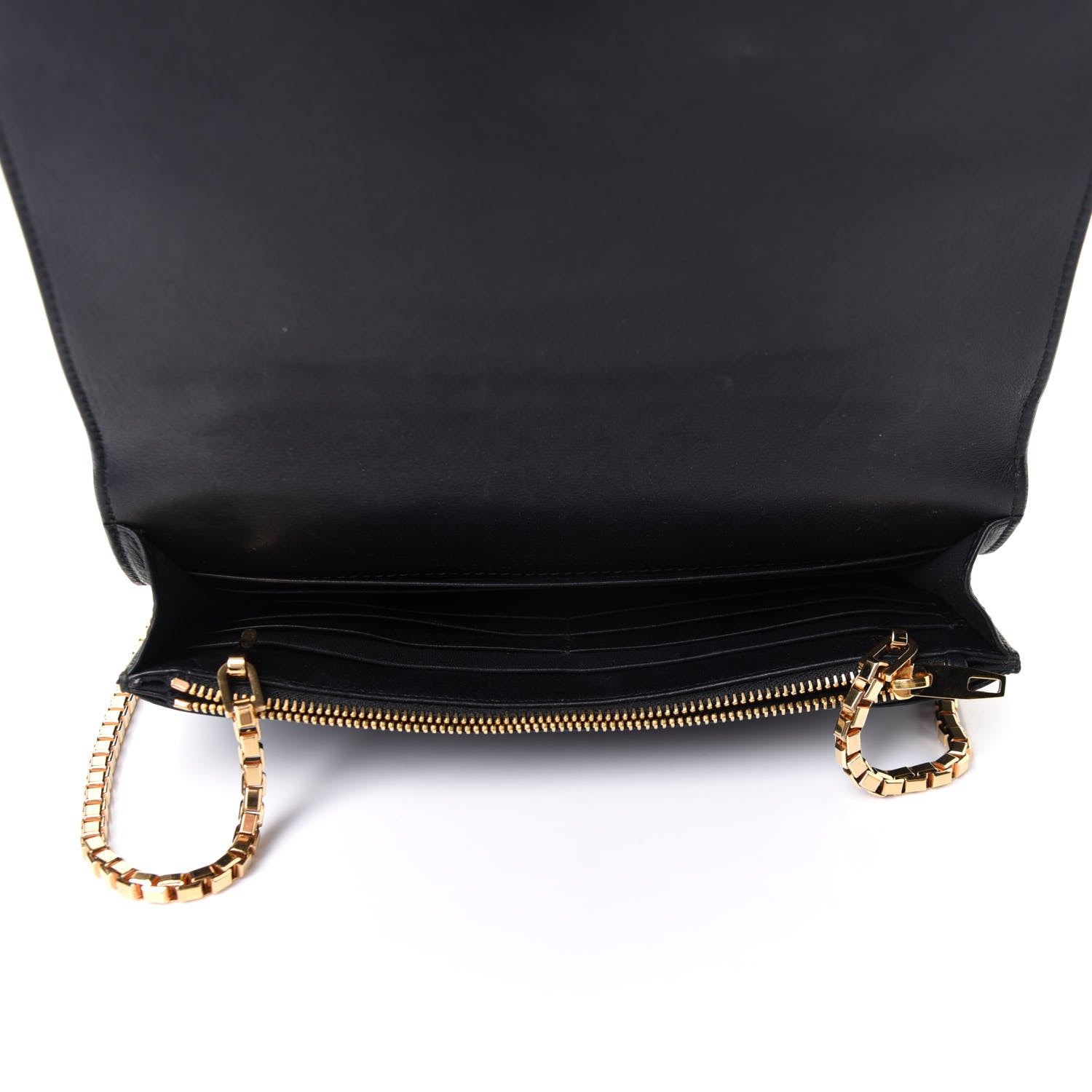 Balenciaga Veau Amp Plate Gold Chain Wallet Black 5 of 11