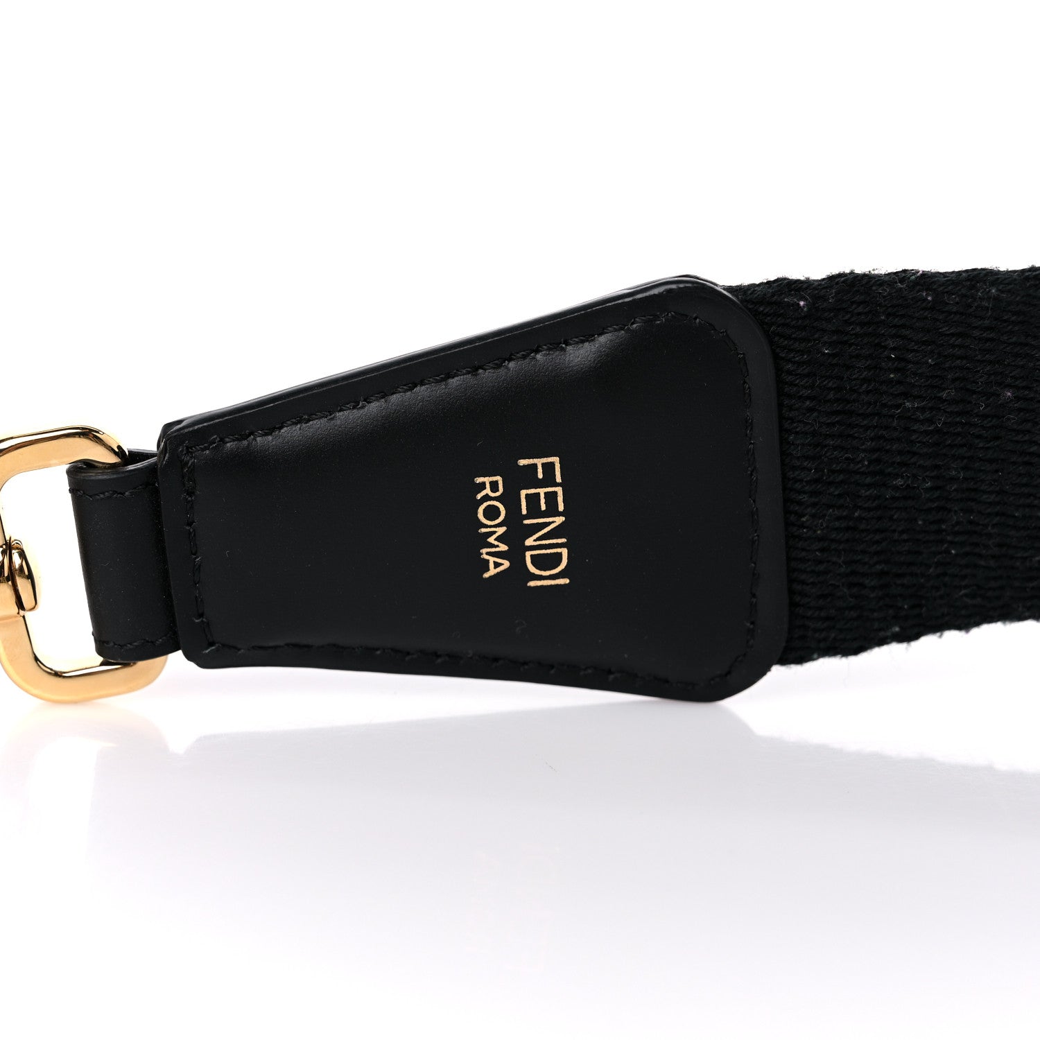 Fendi Jacquard Ribbon Vitello King FF Bi-Color Intreccio Adjustable Strap You Black White 4 of 7