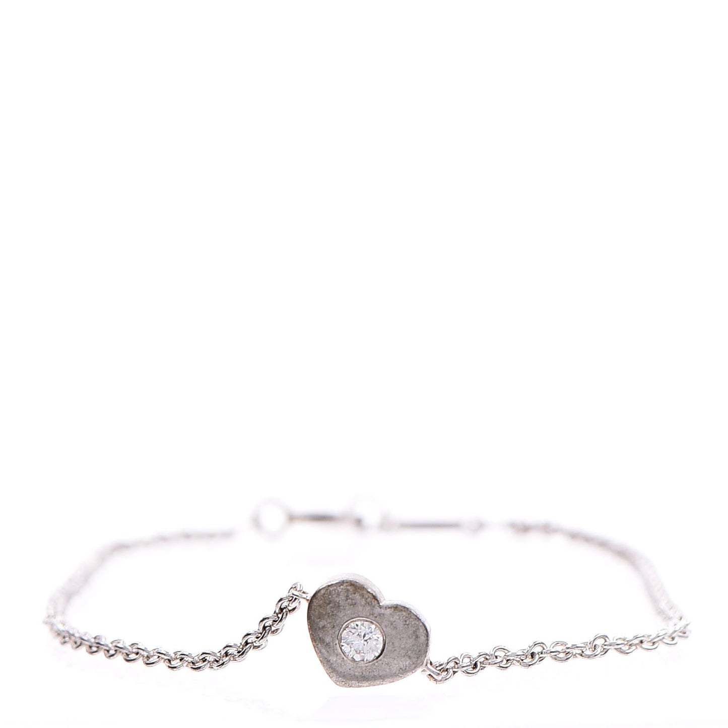Sterling Silver Diamond Paloma Picasso Modern Heart Link Bracelet