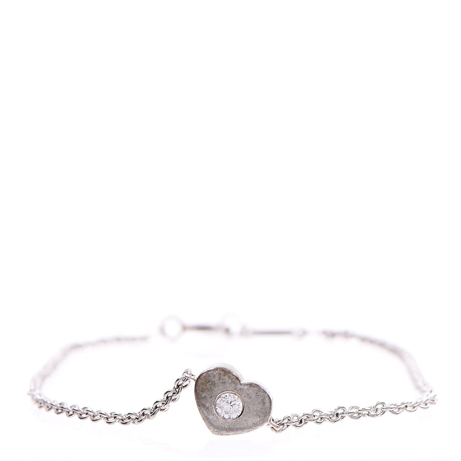 Tiffany Sterling Silver Diamond Paloma Picasso Modern Heart Link Bracelet 1 of 7