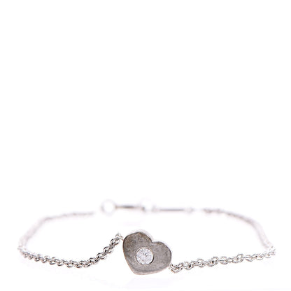 Tiffany Sterling Silver Diamond Paloma Picasso Modern Heart Link Bracelet 1 of 7