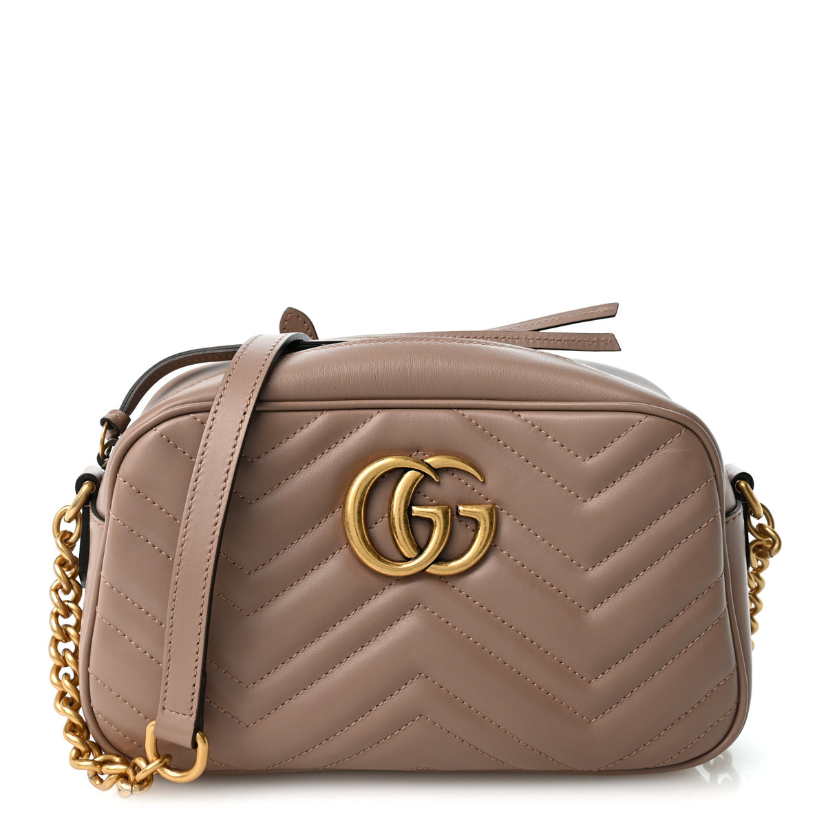 Gucci Calfskin Matelasse Small GG Marmont Chain Shoulder Bag Porcelain Rose 1 of 11