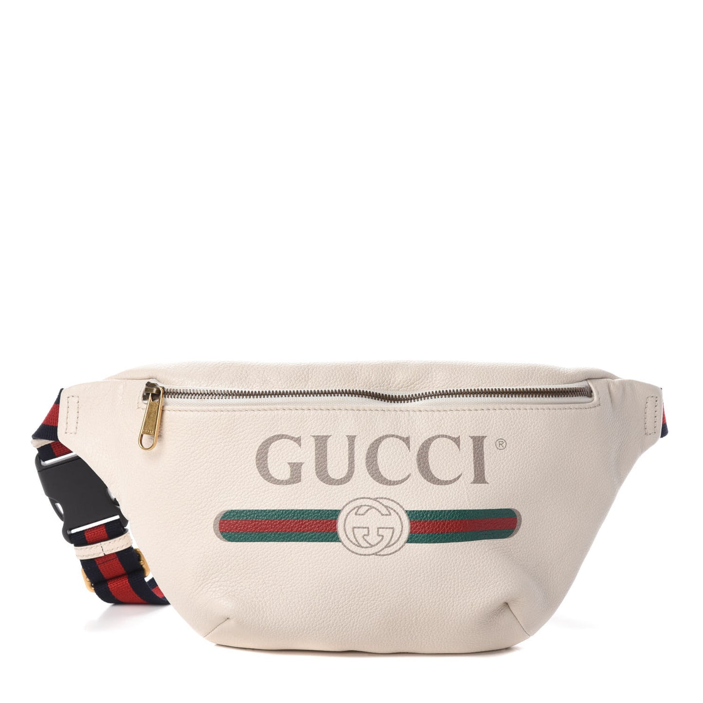 Grained Calfskin Logo Belt Bag White