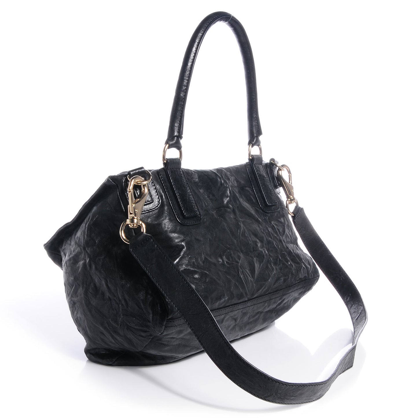 Tumbled Sheepskin Medium Pandora Bag Black
