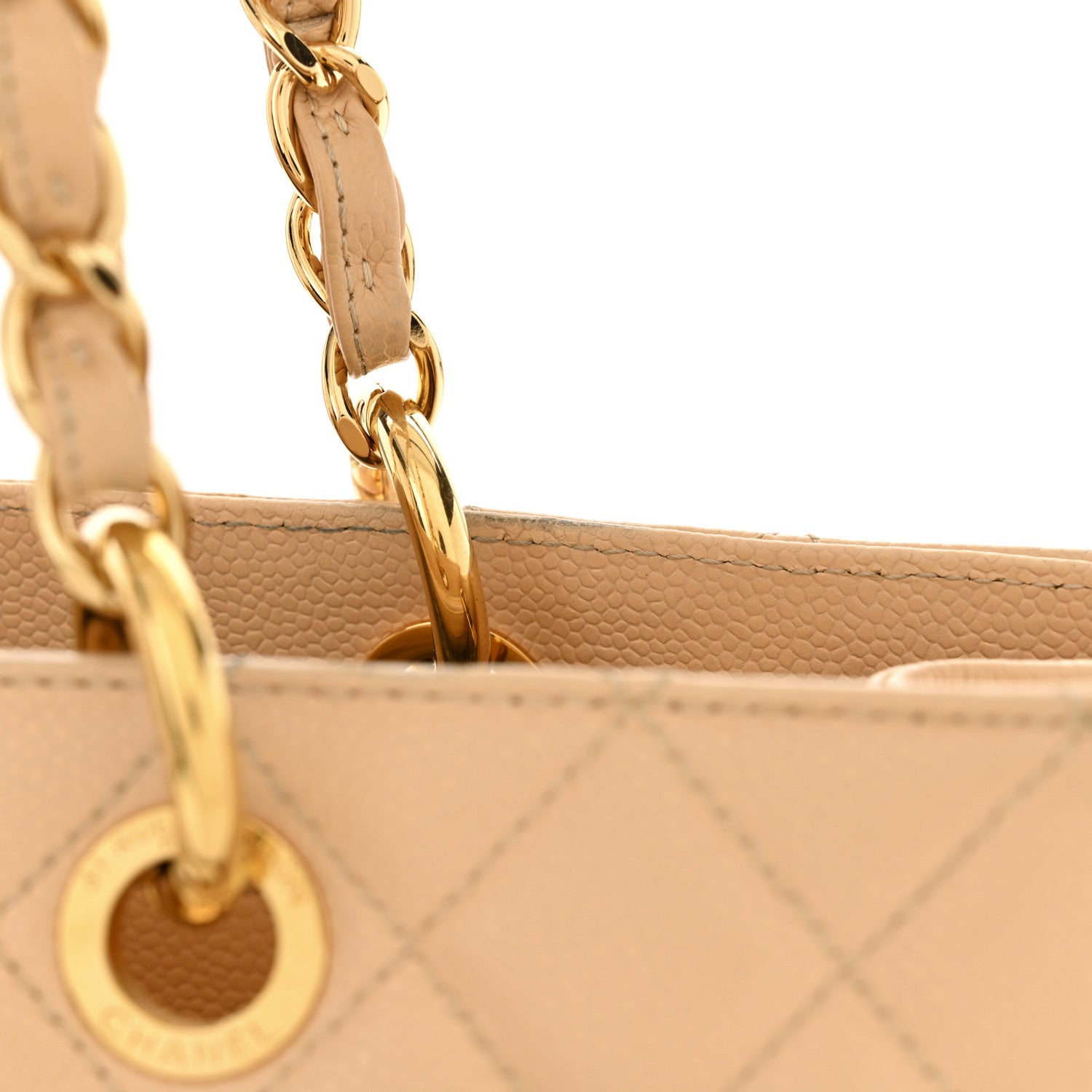 Chanel Caviar Quilted Grand Shopping Tote GST Beige Clair 13 of 16