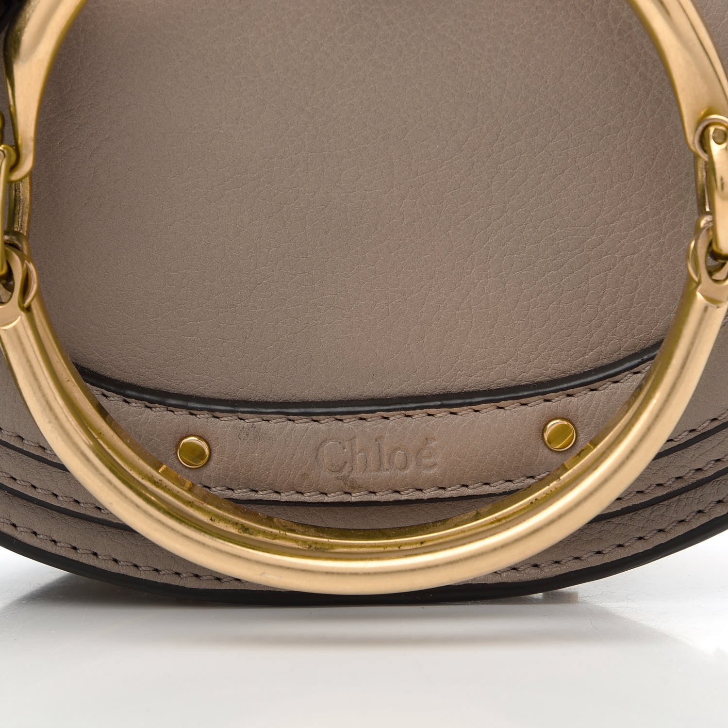Chloe Calfskin Small Nile Bracelet Minaudiere Bag Motty Grey 8 of 10