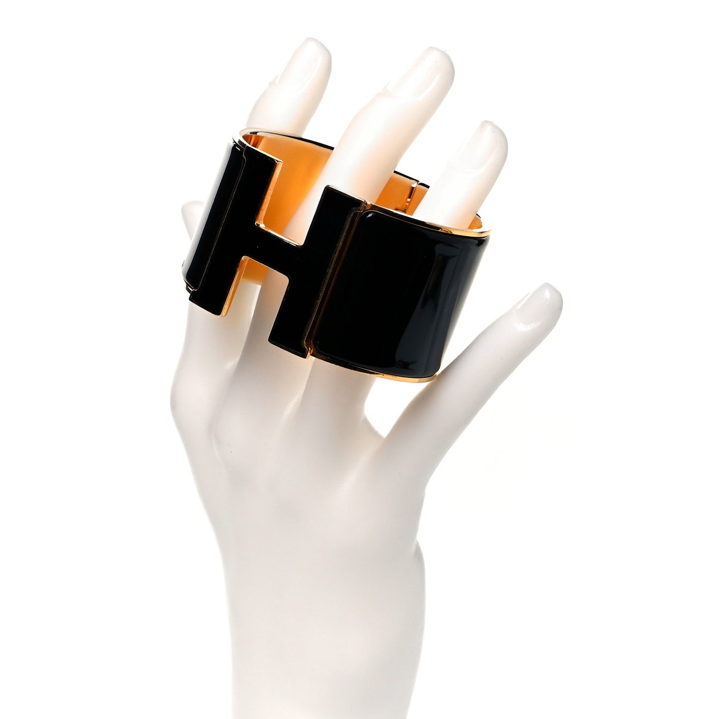 Enamel Extra Wide Clic H Bracelet PM Black