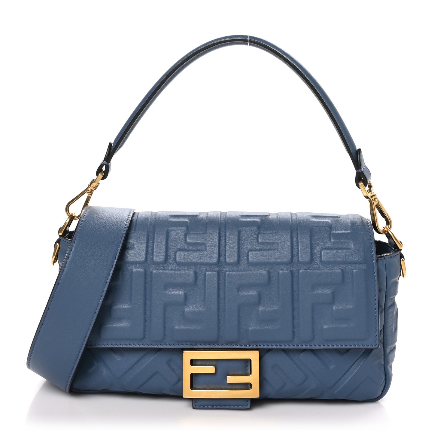 Nappa FF 1974 Embossed Baguette Mirto