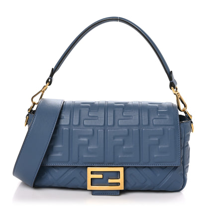 Fendi Nappa FF 1974 Embossed Baguette Mirto 1 of 10
