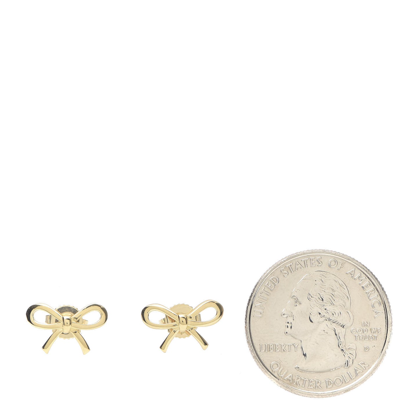 18K Yellow Gold Bow Earrings