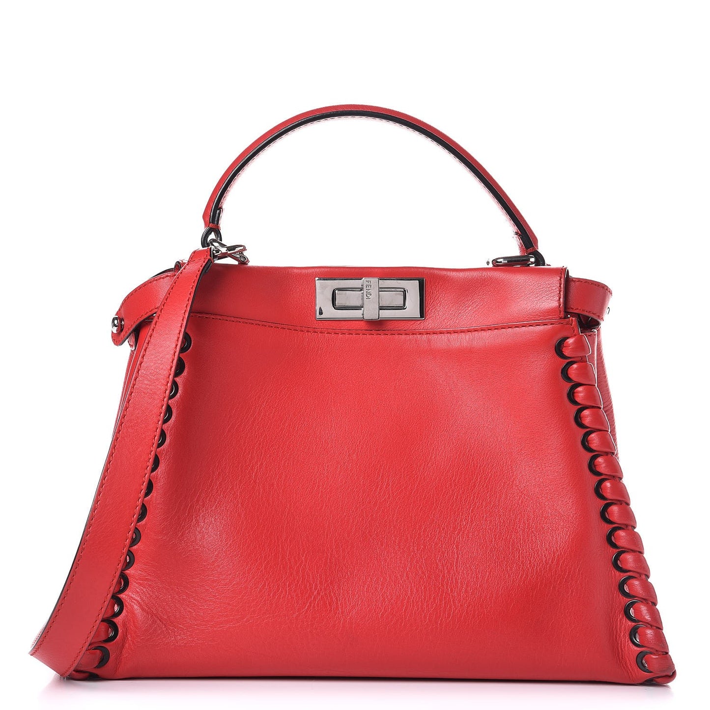 Calfskin Lace Up Medium Peekaboo Iconic Satchel Caipiroska