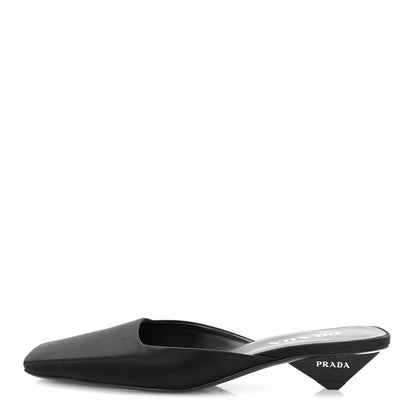 Prada Satin Modellerie Mules 38.5 Black 1 of 9