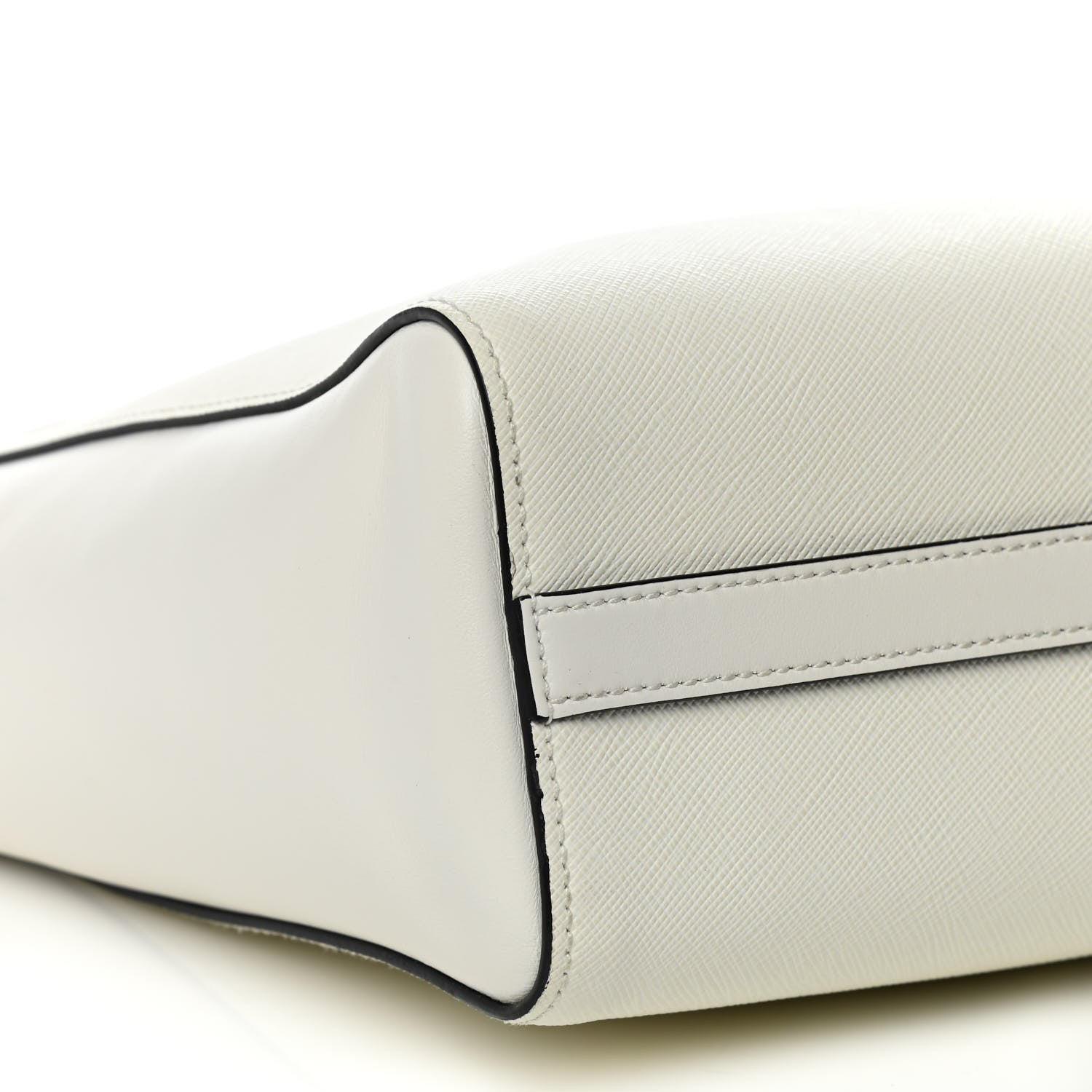Prada Saffiano Soft Calfskin Zippered Tote White 8 of 12