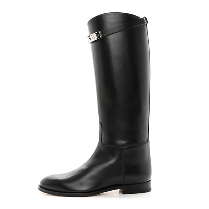 Hermes Box Kelly Jumping Boots 39 Black 1 of 9