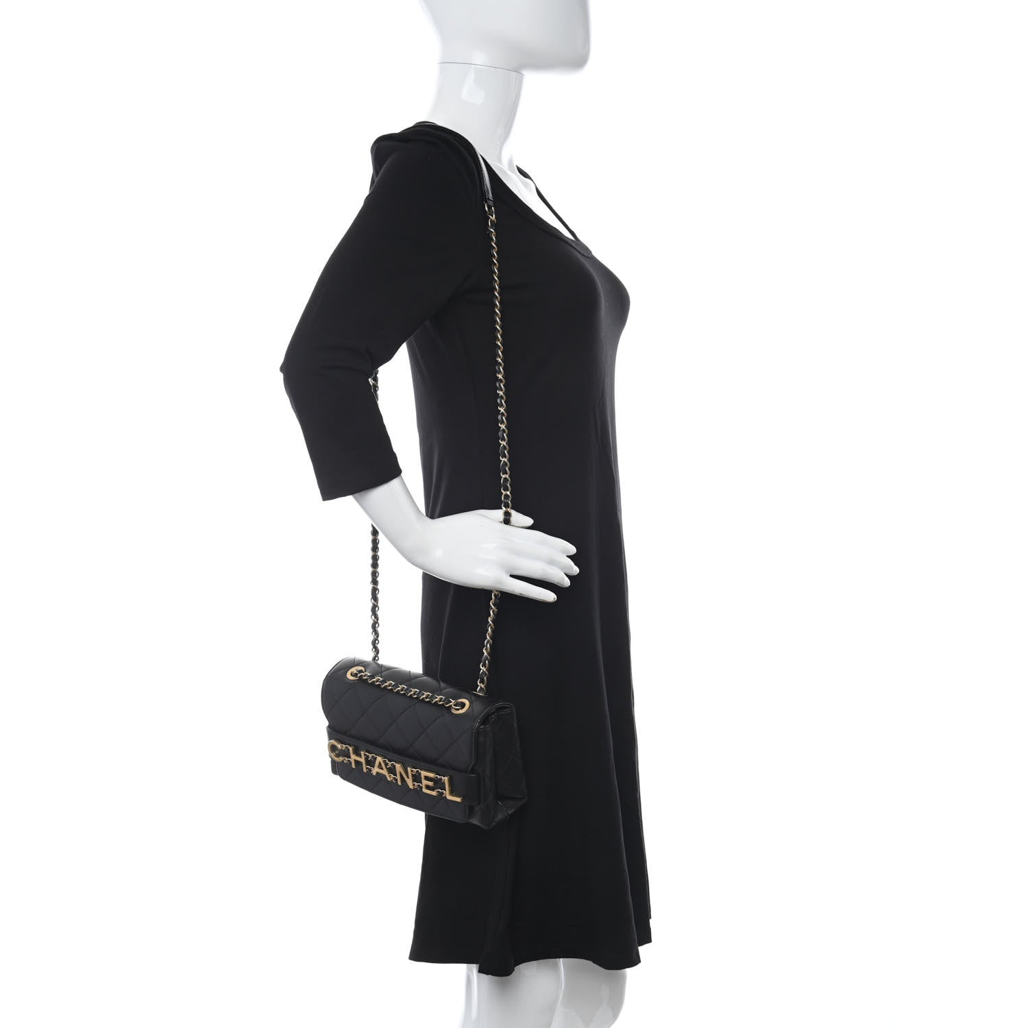 Chanel Calfskin Quilted Small Enchained Flap Black 2 of 13