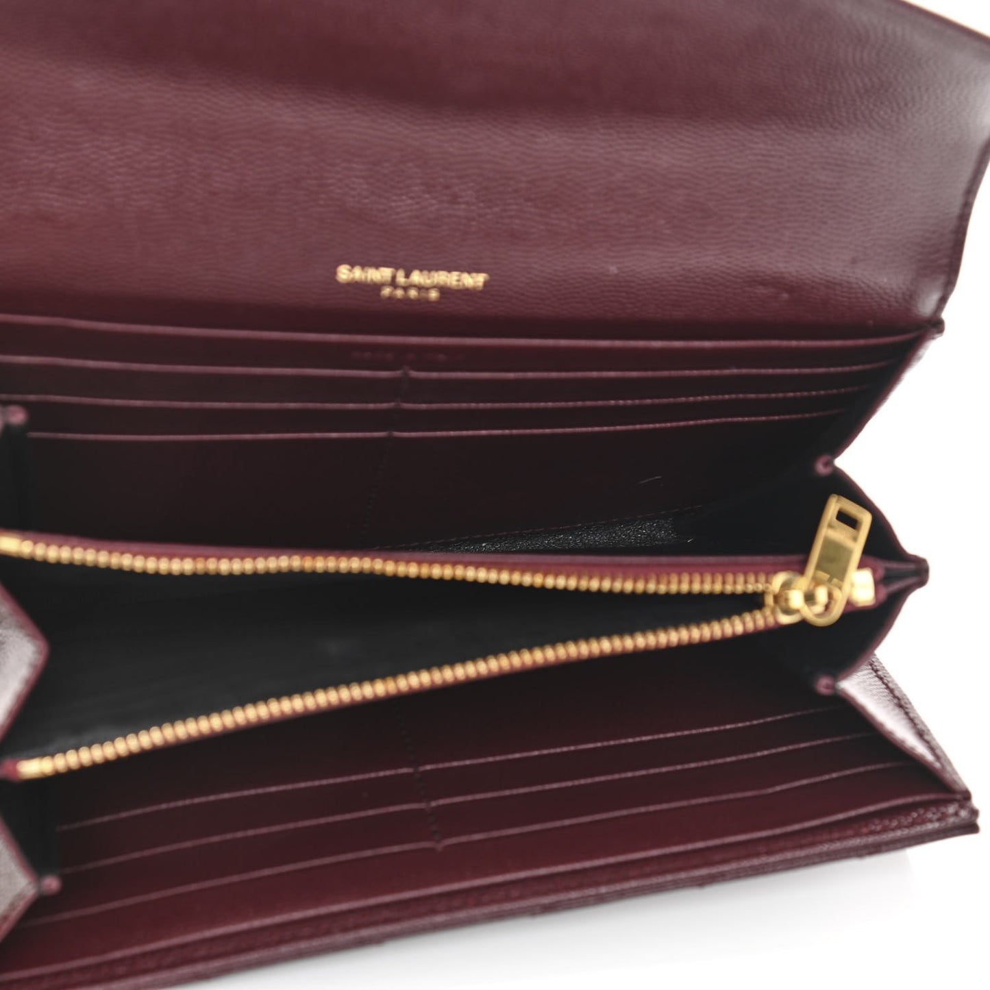 Grain De Poudre Matelasse Chevron Monogram Flap Wallet Rouge Legion