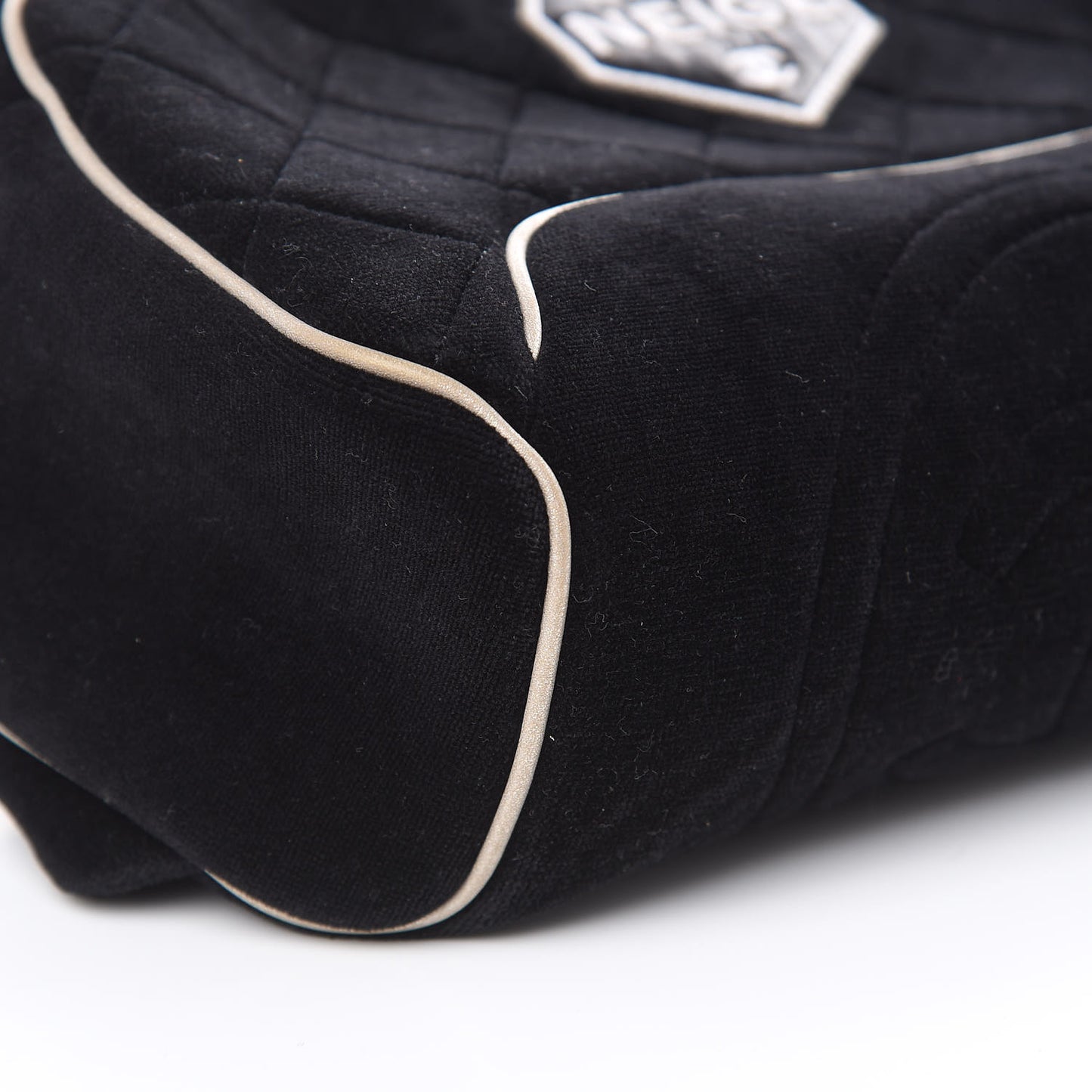 Velvet Quilted Coco Neige Waist Bag Black