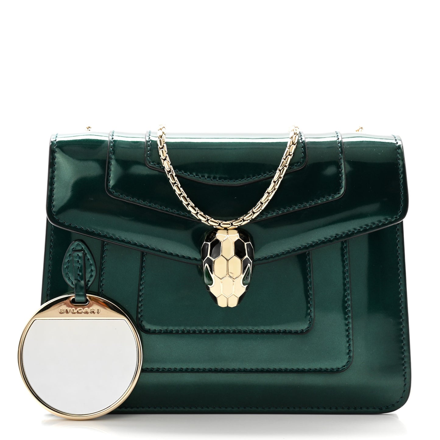 Patent Serpenti Forever Crossbody Emerald