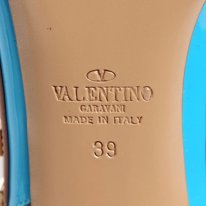 Valentino Garavani Patent Calfskin Rockstud Ankle Strap 100mm Pumps 39 Parrot Poudre 6 of 6