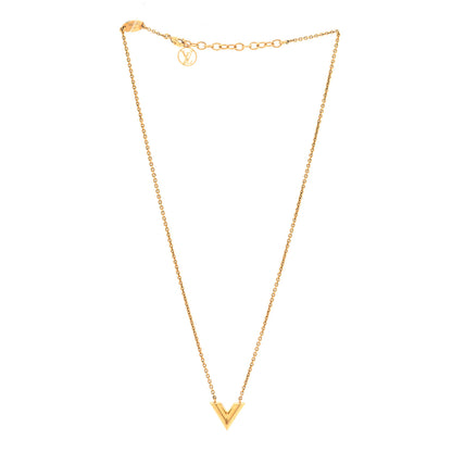 Louis Vuitton Brass Essential V Necklace Gold 3 of 6