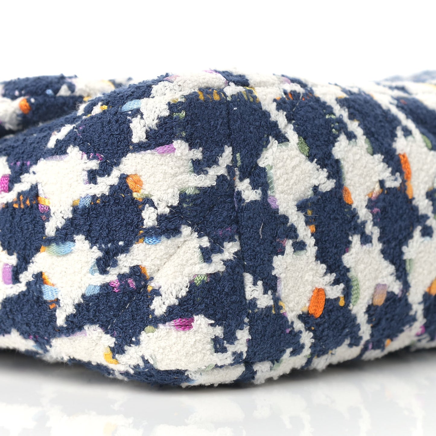Tweed Quilted Medium Chanel 19 Flap Ecru Navy Blue Multicolor