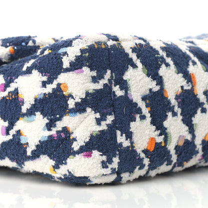 Chanel Tweed Quilted Medium Chanel 19 Flap Ecru Navy Blue Multicolor 8 of 9