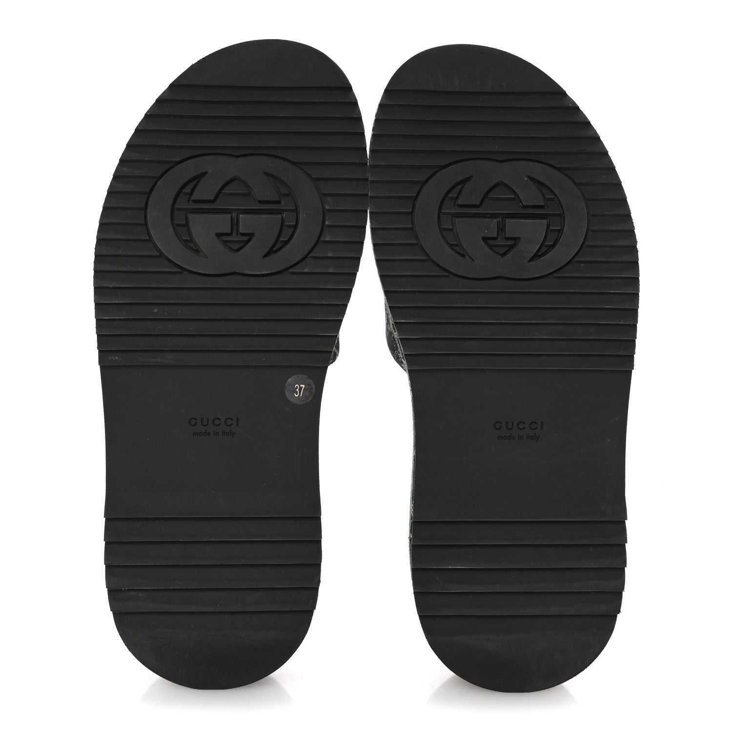 Gucci Jacquard Black Denim GG Monogram Angelina Platform 55mm Slide Sandals 37 Black Ivory 6 of 10