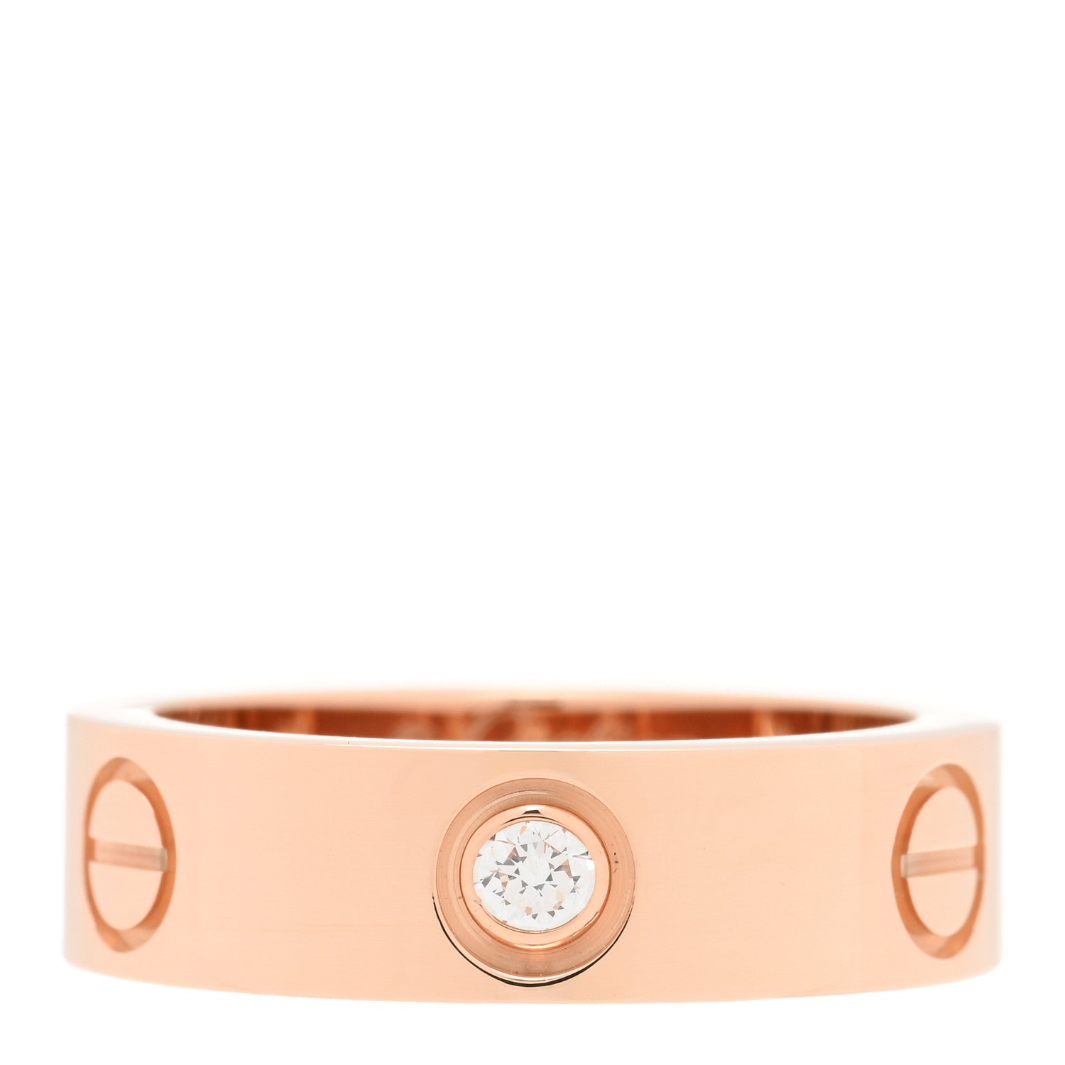 Cartier 18K Pink Gold 3 Diamond 5.5mm LOVE Ring 52 6 1 of 5