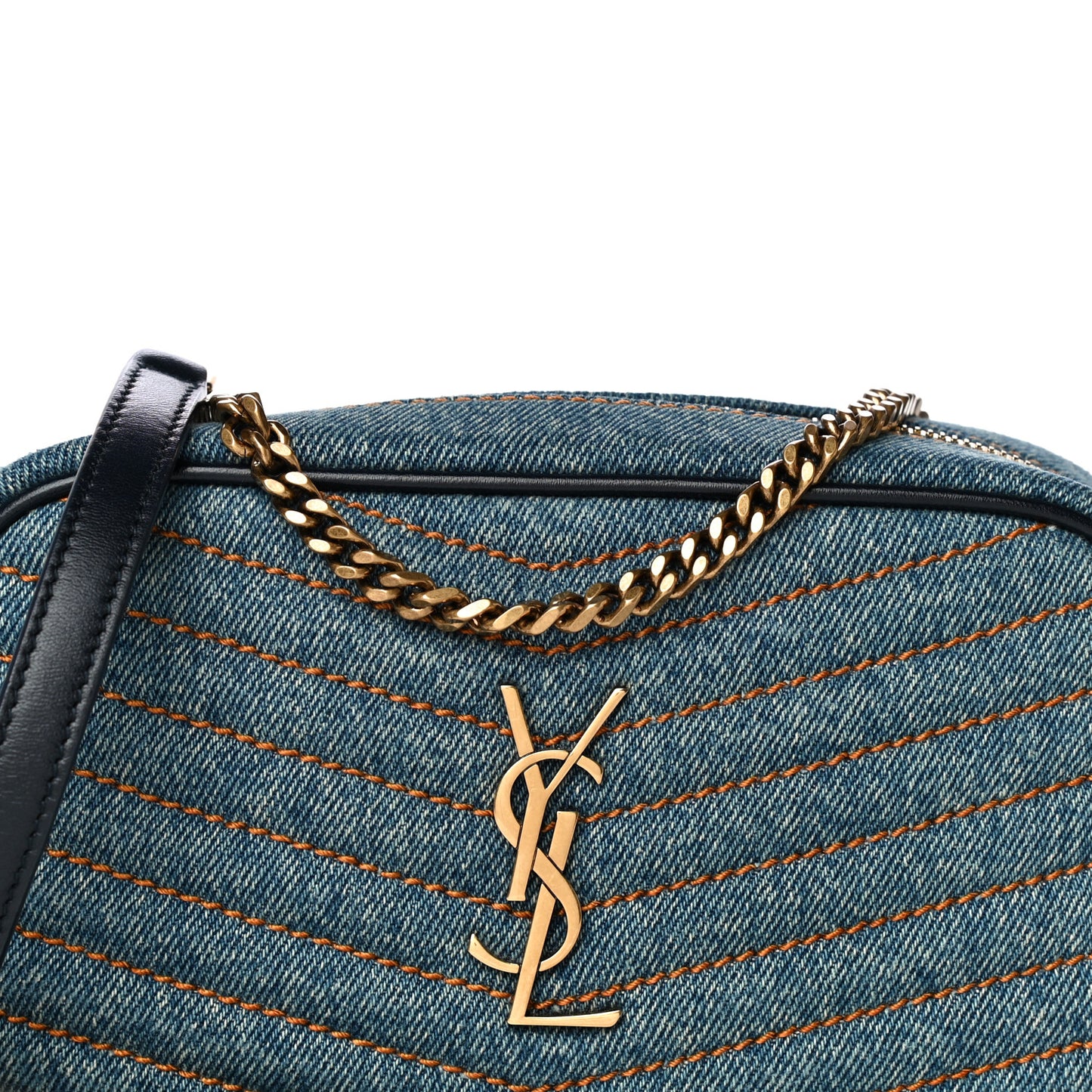 Denim Matelasse Monogram Mini Lou Camera Bag California Blue