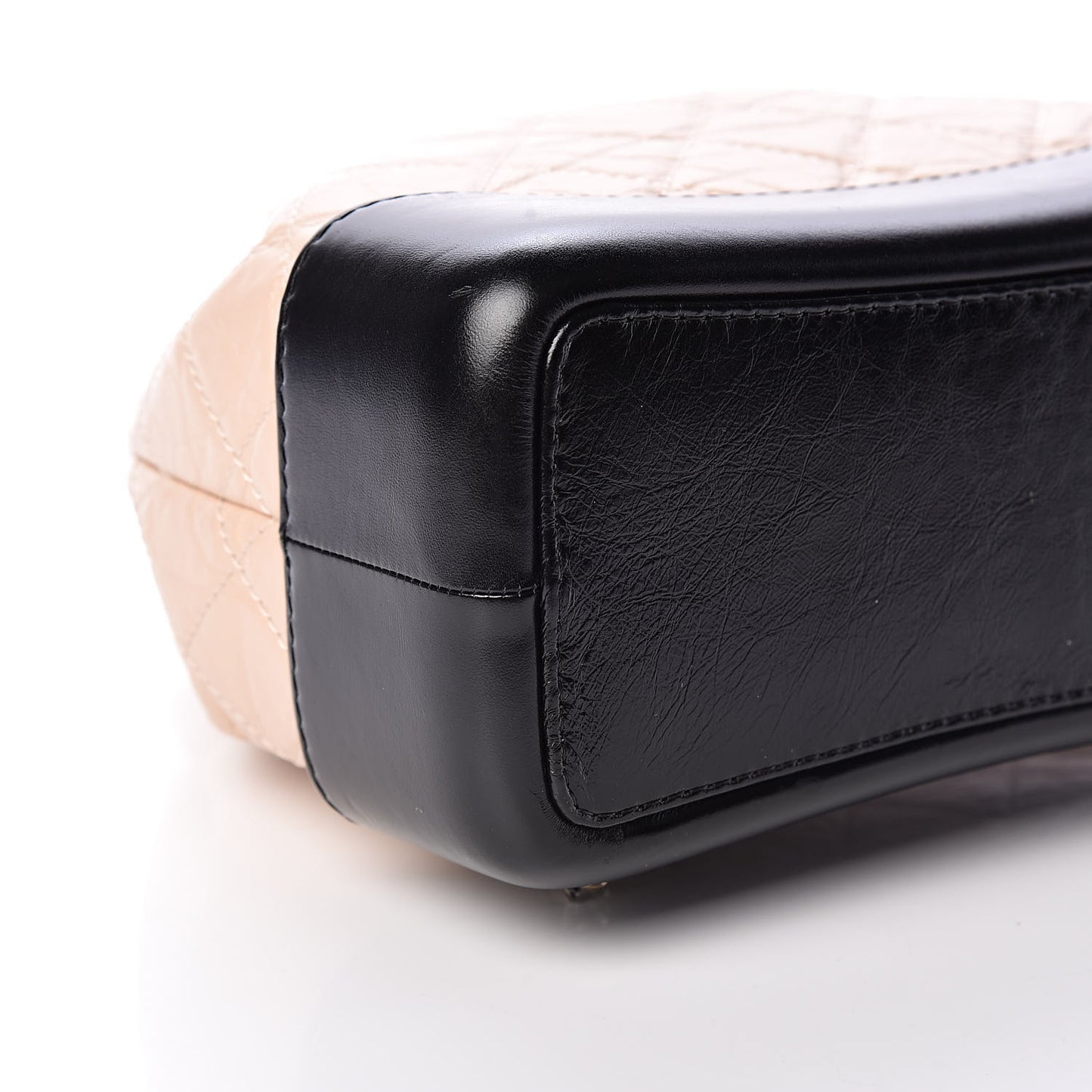 Aged Calfskin Quilted Small Gabrielle Backpack Beige Black