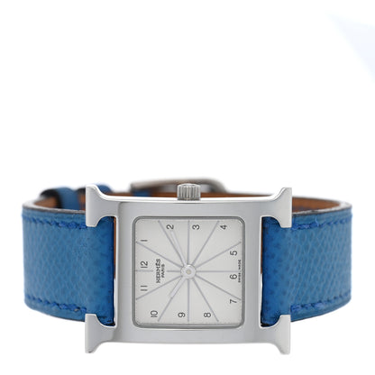 Hermes Stainless Steel Courchevel 21mm Heure H Hour Quartz Watch Bleu France 2 of 4