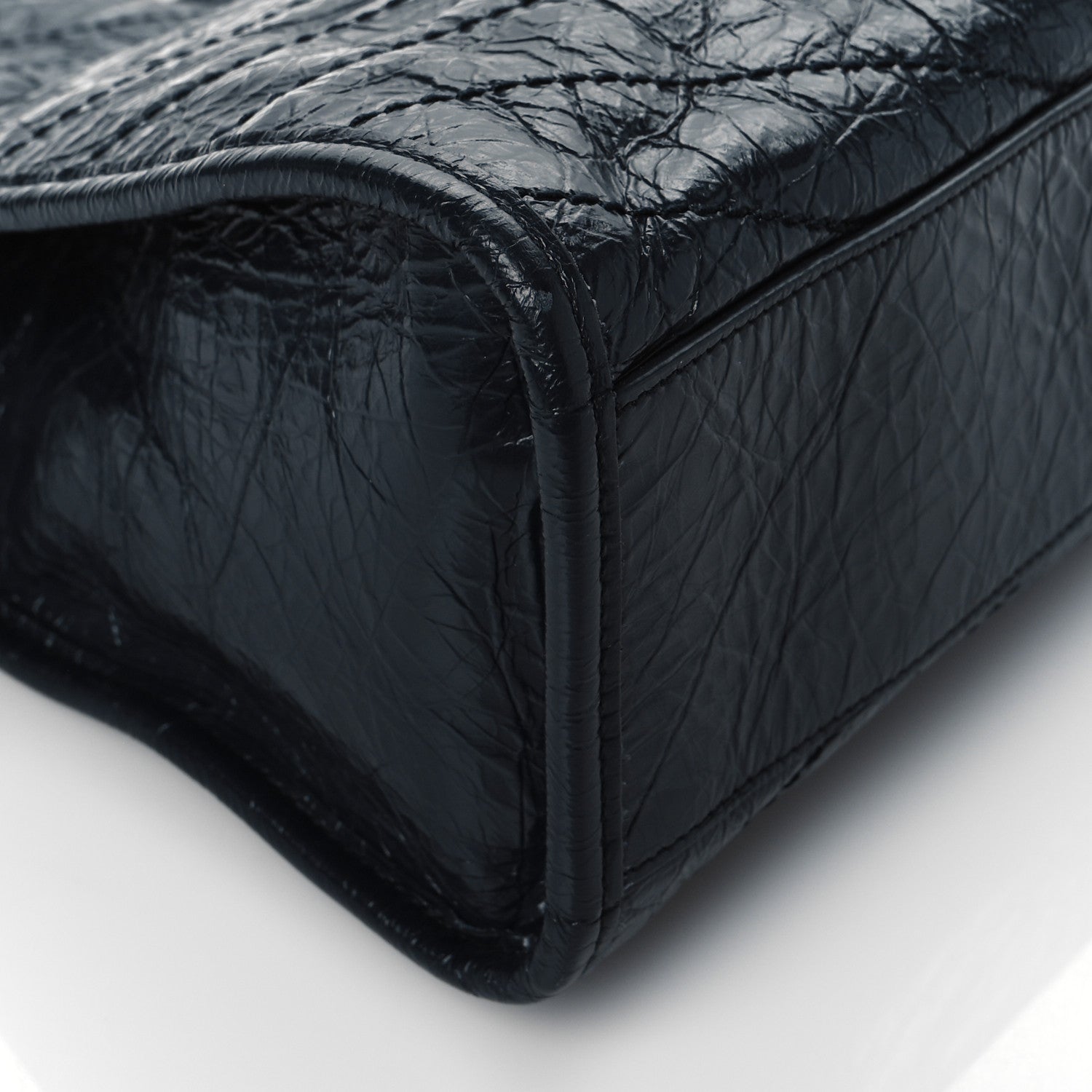 Saint Laurent Crinkled Calfskin Matelasse Monogram Medium Niki Shopper Tote Deep Marine 9 of 10