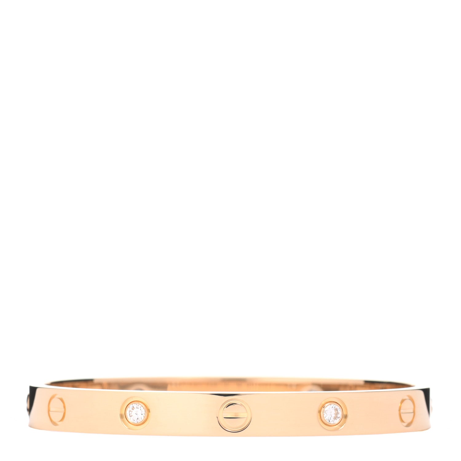 Cartier 18K Yellow Gold 4 Diamond LOVE Bracelet 16 3 of 5