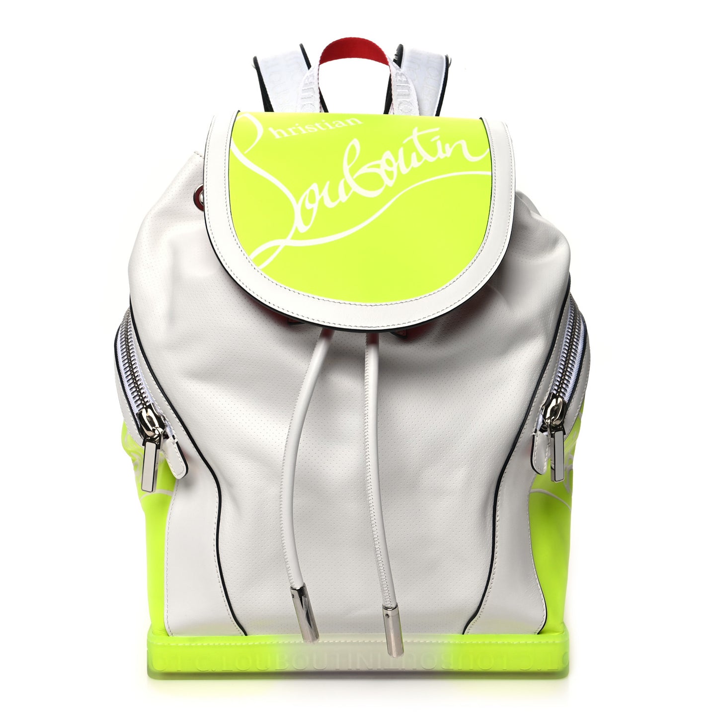 Calfskin Explorafunk Backpack Bianco Fluo Yellow
