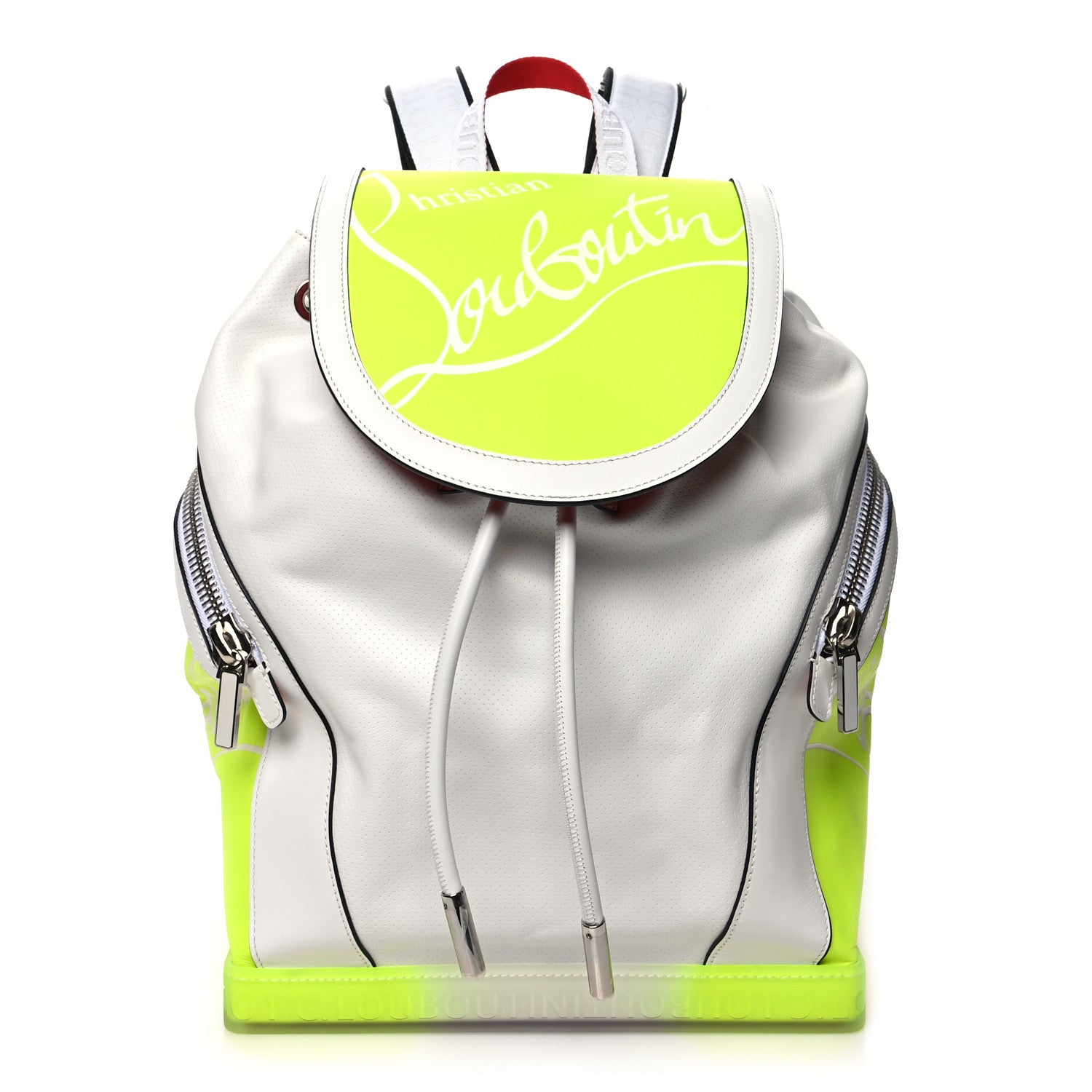 Christian Louboutin Calfskin Explorafunk Backpack Bianco Fluo Yellow 1 of 11