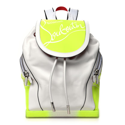Christian Louboutin Calfskin Explorafunk Backpack Bianco Fluo Yellow 1 of 11