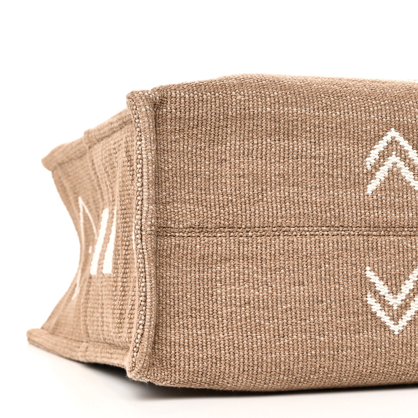 Canvas Calfskin Large Cabas Thais Natural White