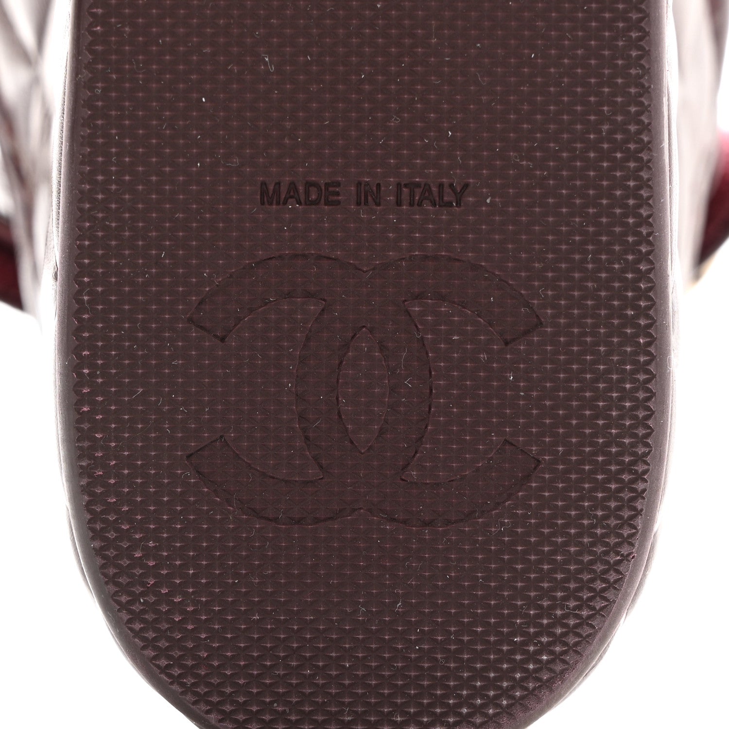 Chanel Shiny Calfskin Logo Platform Sandals 39 Burgundy 8 of 8