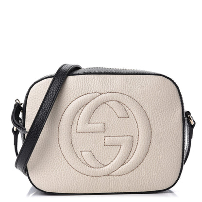 Gucci Dollar Calfskin Bi-Color Small Soho Disco Bag Mystic White Black 1 of 10