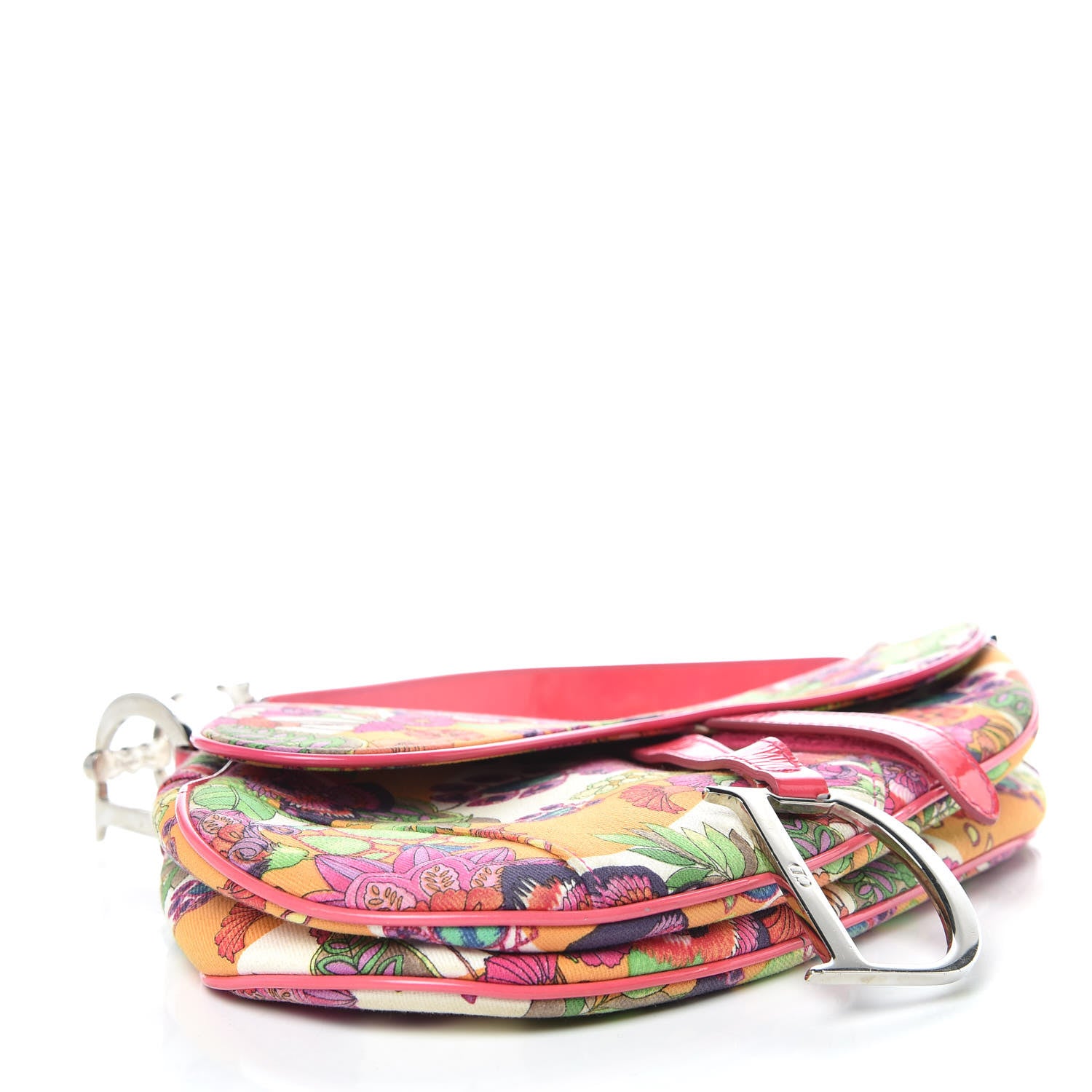 Christian Dior Canvas Floral Saddle Bag Multicolor 4 of 13