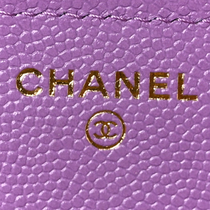 Chanel Caviar Quilted Compact Flap Wallet Purple 6 of 6