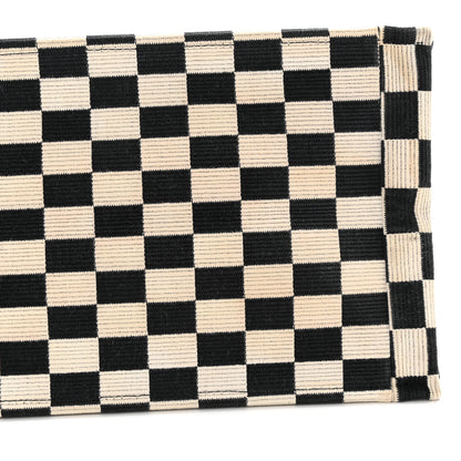 Christian Dior Canvas Embroidered Checkered Book Tote Black White 18 of 21